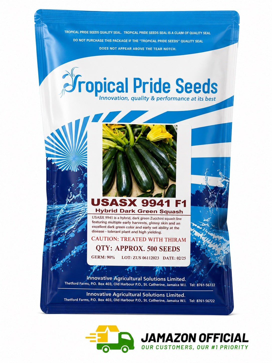Tropical Pride Seeds USASX Hybrid Dark Green Squash